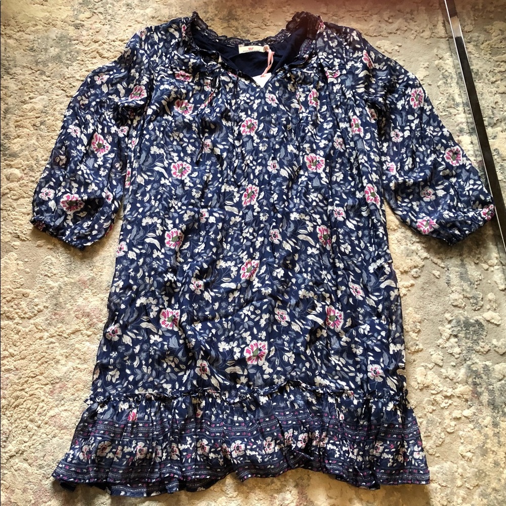 🆕 Vineyard Vines Tiered Floral Ruffle Dress NWT